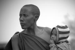 young Masai woman with child / Kenya